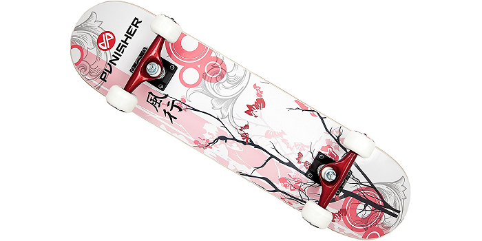 Punisher Skateboards 9001 Cherry Blossom Complete Skateboard Red 